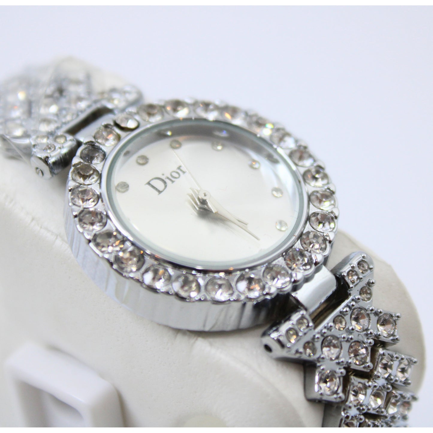 Dior Iced Out Silver Watch