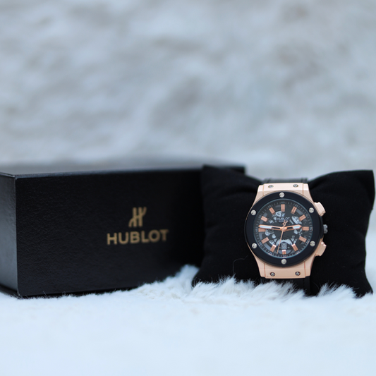 Hublot Watch full Black in gold ring