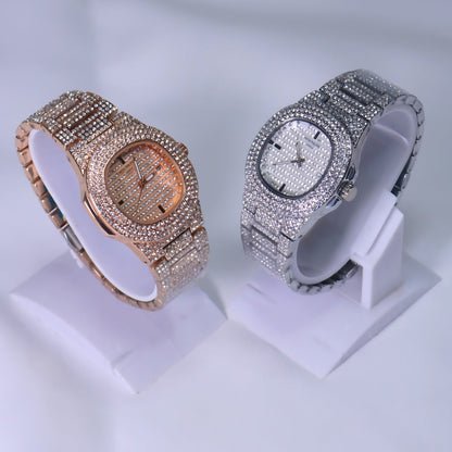 Patek Philippe Rose Gold and Silver Stone Watch Combo Pack