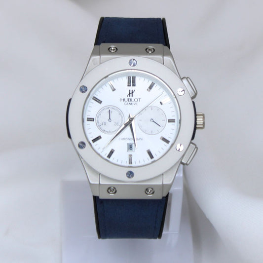 Hublot Men's Watch White Dial And Blue Strap