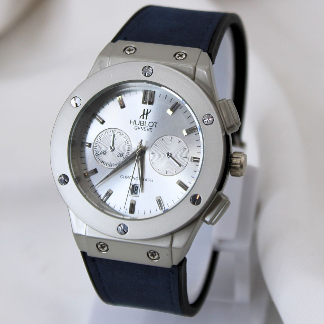 Hublot Men's Watch White Dial And Blue Strap