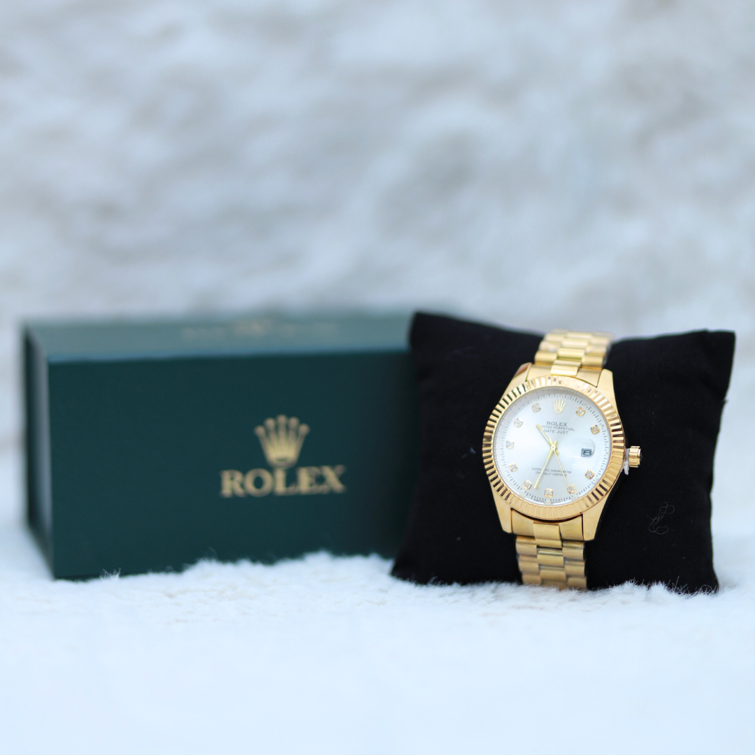 Rolex Furnish Men's Watch Silver Dial in Full Gold: Classic Elegance