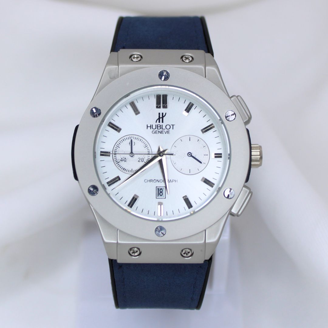 Hublot Men's Watch White Dial And Blue Strap