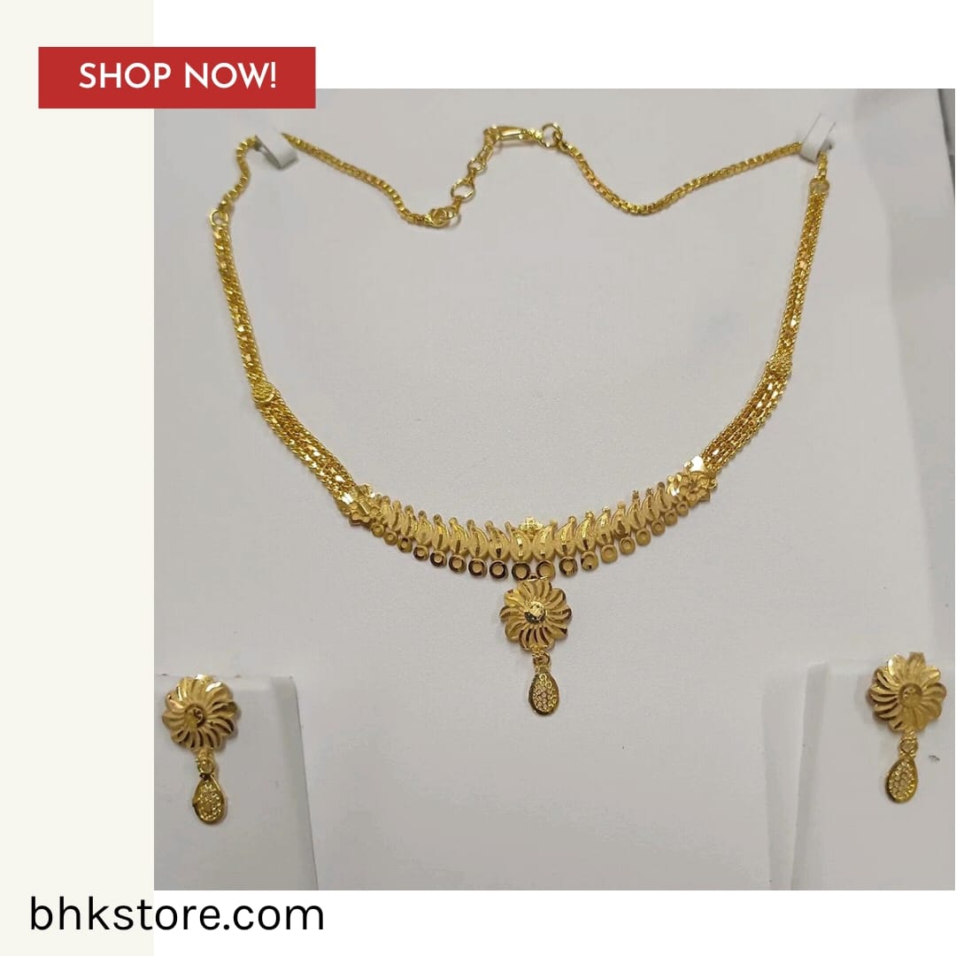 1 carat like gold necklace set