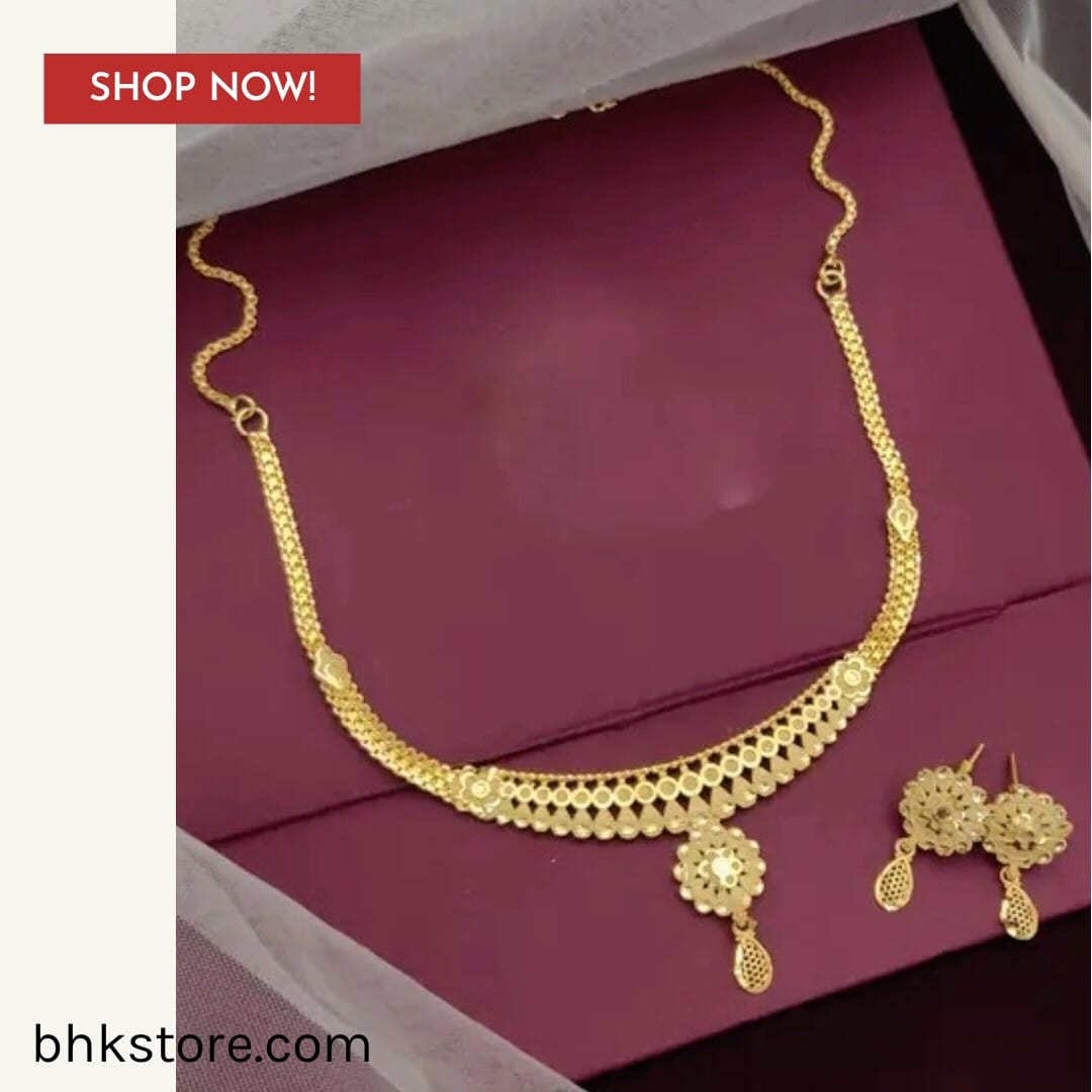 1 carat like gold necklace set
