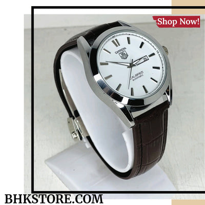 TAG Heuer Calibre5 Brown Strap With White Dial