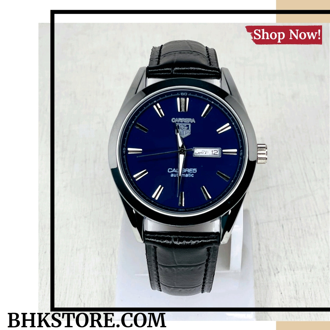 TAG Heuer Calibre5 Black Strap With Blue Dial