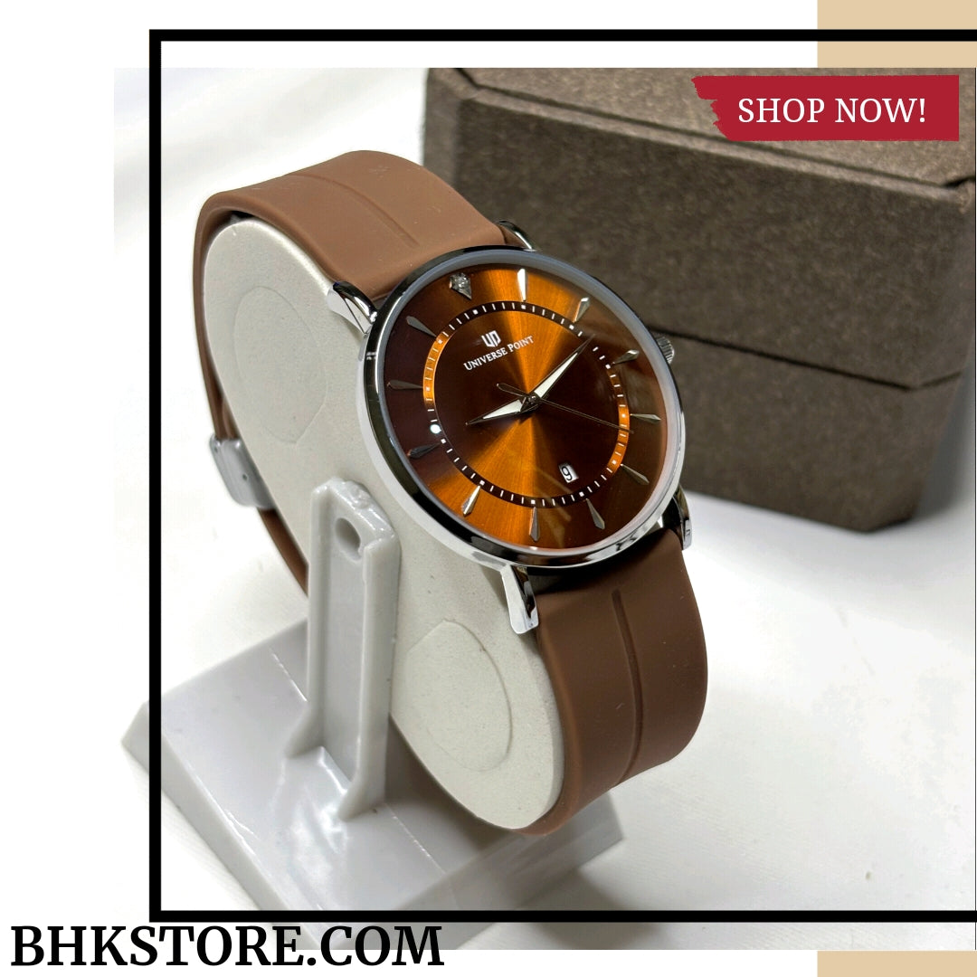 Universe Point Magnetic Lock & Silicone Rubber Straps Watch