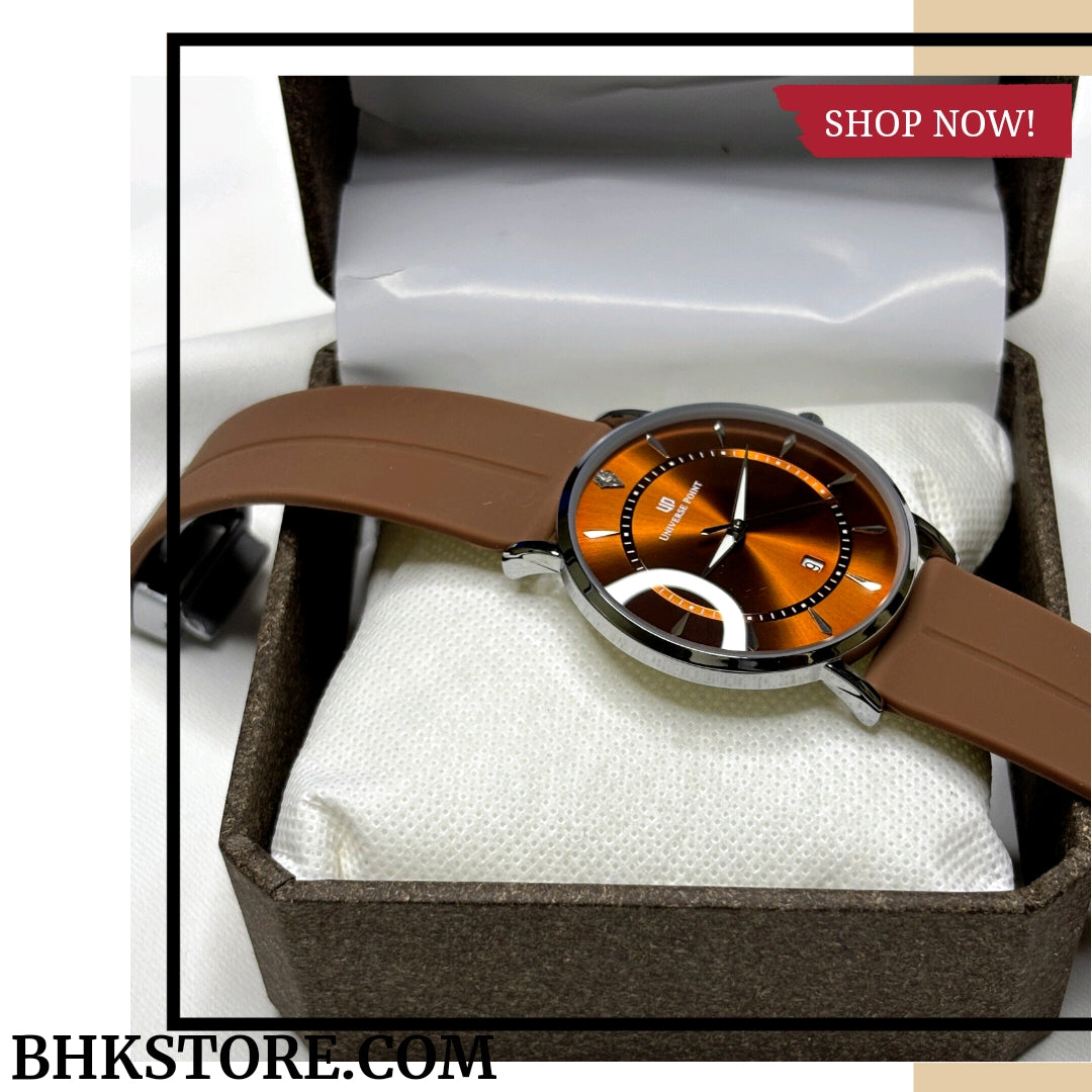 Universe Point Magnetic Lock & Silicone Rubber Straps Watch