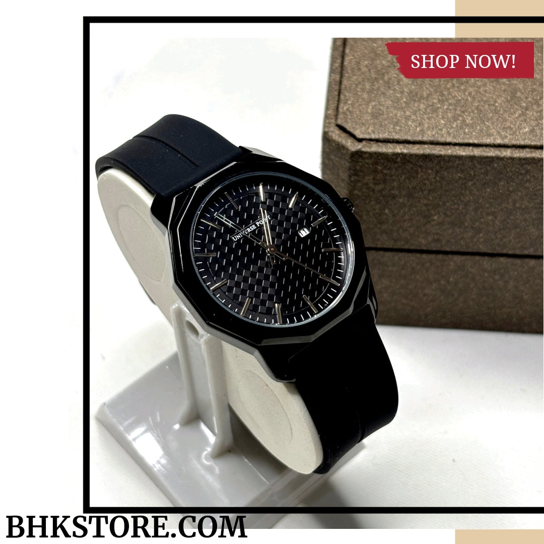 Universe Point Magnetic Lock & Silicone Rubber Straps Watch