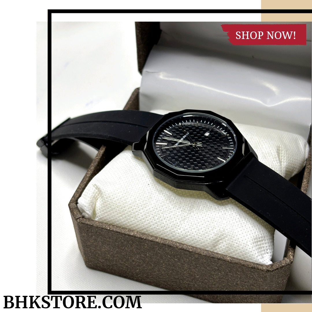 Universe Point Magnetic Lock & Silicone Rubber Straps Watch
