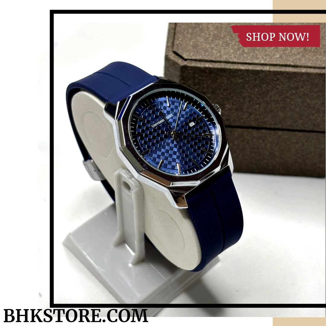 Universe Point Magnetic Lock & Silicone Rubber Straps Watch