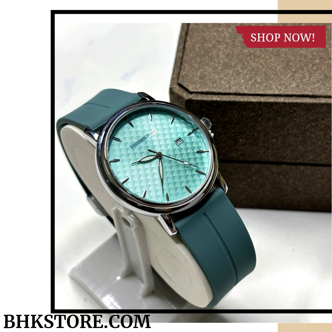 Universe Point Magnetic Lock & Silicone Rubber Straps Watch