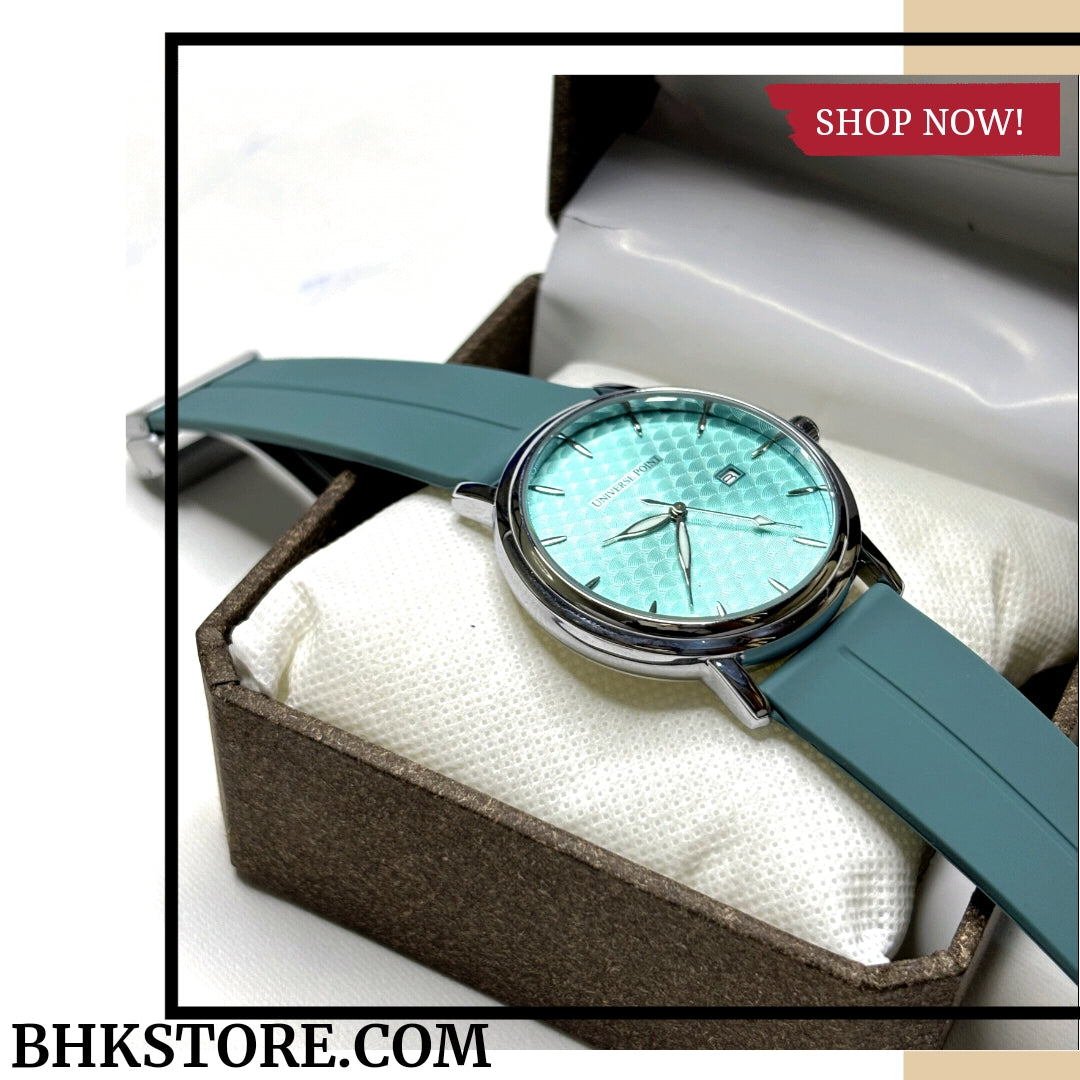 Universe Point Magnetic Lock & Silicone Rubber Straps Watch