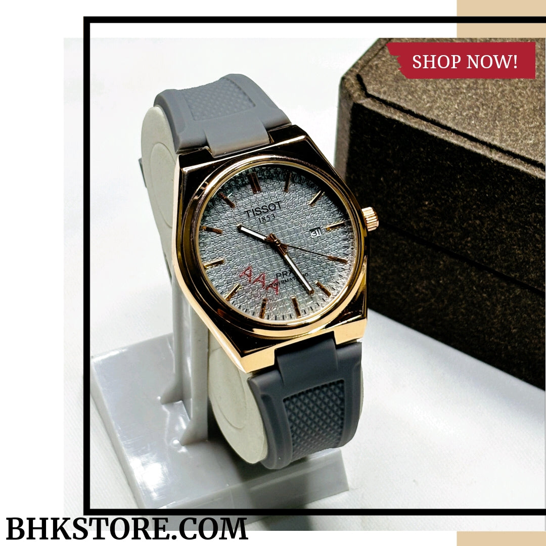 Tissot Men's Swiss Automatic Prx Rubber Strap Watch