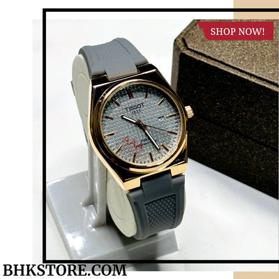 Tissot Men's Swiss Automatic Prx Rubber Strap Watch
