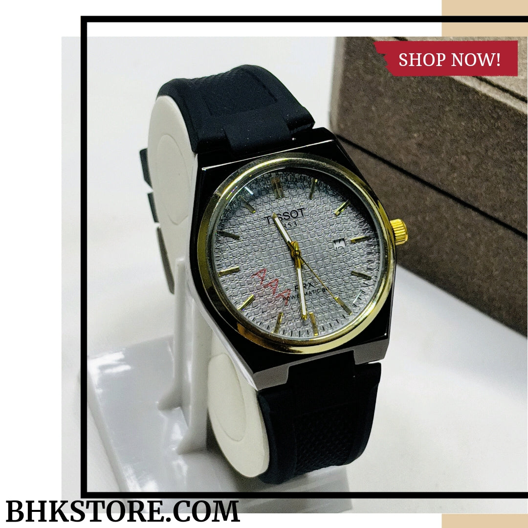 Tissot Men's Swiss Automatic Prx Rubber Strap Watch